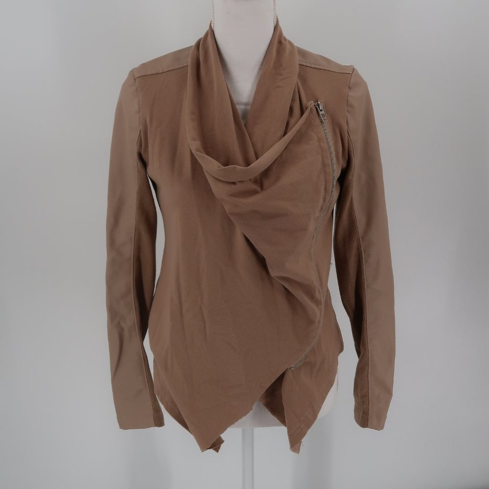 Blank NYC Nude/Tan Colored Drapey Front Jacket Size Small